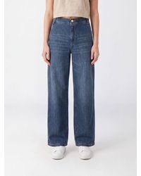 Max Mara - High-Waisted Cotton Denim Wide-Leg Jeans With America Pockets - Lyst