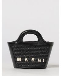 Marni - Tropicalia Leather And Raffia Bag - Lyst
