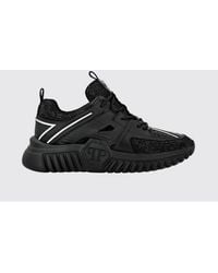 Philipp Plein - Leather Low-Top Sneakers With Rhinestones And Hexagon Logo - Lyst