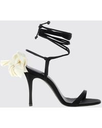 Magda Butrym - Flower Satin Sandals With Floral Detail - Lyst