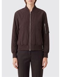 Semicouture - Short Technical Fabric Bomber Jacket With Welt Pockets - Lyst