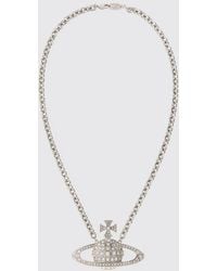 Vivienne Westwood - Orb Pendant Choker Necklace With Set Crystals - Lyst