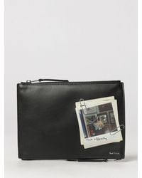 Paul Smith - Leather Wristlet Pouch With Graphic Print And Zip - Lyst