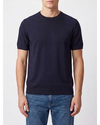 Kangra - Short-Sleeved Cotton Crewneck Sweater - Lyst