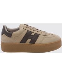 Hogan - Cool H698 Plateau-Sneaker Aus Leder Und Nubuk Mit H-Logo - Lyst