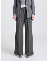 Ermanno Scervino - High-Waisted Wide-Leg Chevron Trousers - Lyst