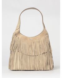 BOSS - Lenah Fringed Suede Bag - Lyst