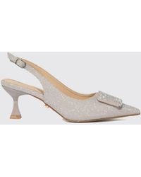 Twentyfourhaitch - Glitter Tech Fabric Slingbacks With Spool Heel - Lyst