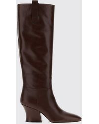 Jil Sander - Kniehohe Stiefel Lune Aus Glattem Kalbsleder Mit Mandelförmiger Kappe - Lyst