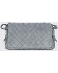 Bottega Veneta - Notturno Intrecciato Suede Calfskin Shoulder Bag With Knotted Strap - Lyst