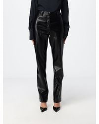 FEDERICA TOSI - High-Waisted Straight Faux Leather Trousers - Lyst