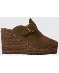 Stella McCartney - Synthetic Suede Wedge Mules - Lyst