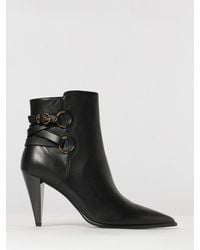 Pinko - Vane Leather Ankle Boots With Pointed Toe And Stiletto Heel - Lyst