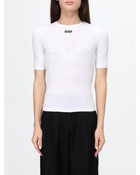 ROTATE BIRGER CHRISTENSEN - Slim Fit Organic Cotton-Blend T-Shirt With Applied Logo - Lyst