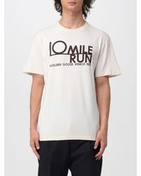 Golden Goose - Crewneck Cotton T-Shirt With Contrasting Logo - Lyst