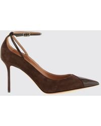 Aquazzura - Odysea Suede Court Shoes With Patent Toe Cap And Ankle Strap - Lyst