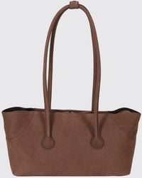 Marge Sherwood - Boat Leather Shoulder Bag With Double Handle And Embossed Logo - Lyst