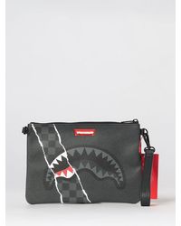 Sprayground - Logo Print Coated Cotton Crossbody Pouch With Removable Handle - Lyst