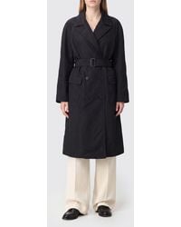 Maison Margiela - Long Double-Breasted Wool Coat With Belt - Lyst