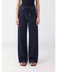 FRAME - The Off Duty Baggy Cotton Denim Jeans With Drawstring Waist - Lyst