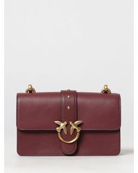 Pinko - Love One Classic Smooth Leather Mini Crossbody Bag With Love Birds Buckle - Lyst