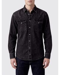 Dondup - Cotton Denim Shirt With Patch Pockets And French Collar - Lyst