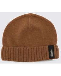 Borsalino - Cashmere Beanie Hat With Cuffed Brim And Logo Patch - Lyst