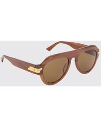 Bottega Veneta - Rounded Aviator Sunglasses - Lyst