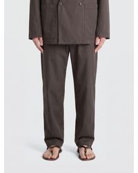 Lemaire - Wide-Leg Cotton Trousers With Mid-Rise Waist And Slash Pockets - Lyst