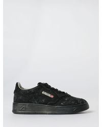 Autry - Medalist Laminated Leather And Canvas Sneakers With Polka Dot Glitter - Lyst