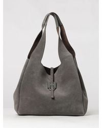 Hogan - Suede Leather Shoulder Bag With H Logo And Internal Pouch - Lyst