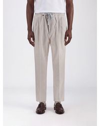 Brunello Cucinelli - Velvet Drawstring Trousers With A Medium Rise - Lyst