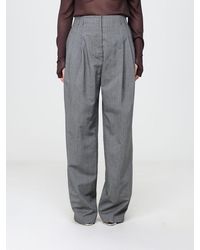 Alberta Ferretti - High-Waisted Chevron Wool-Blend Palazzo Trousers - Lyst