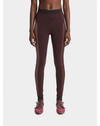 The Attico - Semi-Sheer Viscose Blend Skinny Fit Leggings With Mid-Rise Waist - Lyst