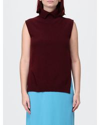 Jil Sander - Sleeveless Wool Knit Turtleneck With Ribbed Trims - Lyst
