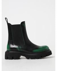 MSGM - Ankle Boots In Used Effect Leather - Lyst