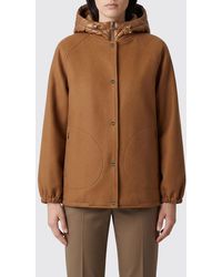 Herno - Hooded Wool Cloth Short Coat With Nylon Inserts - Lyst