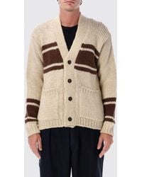 Universal Works - Relaxed Fit Striped Wool V-Neck Cardigan - Lyst