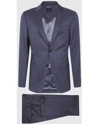 ZEGNA - Single-Breasted Pure Wool Suit With Classic Lapels - Lyst