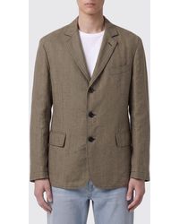 Ferragamo - Single-Breasted Linen Blend Blazer - Lyst