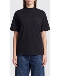 The Attico - Cotton Crewneck T-Shirt With Dropped Shoulders And Tone-On-Tone Logo - Lyst