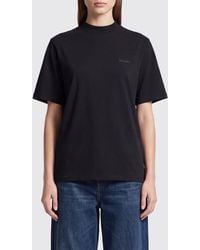 The Attico - Cotton Crewneck T-Shirt With Dropped Shoulders And Tone-On-Tone Logo - Lyst