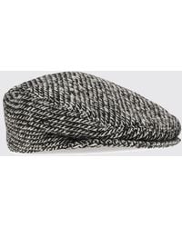 Dolce & Gabbana - Dolce &Amp Gabbana Chevron Pattern Wool Blend Flat Cap With Rigid Visor - Lyst