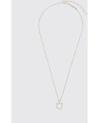 Ferragamo - Tone Brass Logo Necklace With Glass Details - Lyst