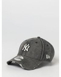 KTZ - 9Forty Ny Yankees Distressed Denim Cap With Embroidered Logo - Lyst
