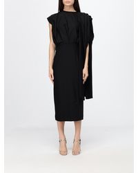 Crida Milano - Laura Asymmetric One-Shoulder Wool Midi Ceremony Dress - Lyst