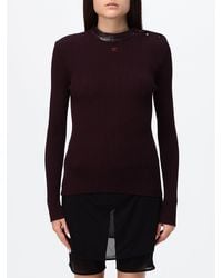 Courreges - Courr&Egrave	Ges Slim Fit Long-Sleeved Ribbed Sweater - Lyst