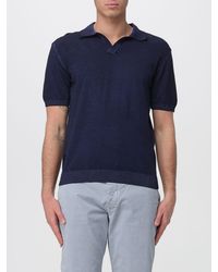 Blauer - Knitted Cotton Polo Shirt - Lyst