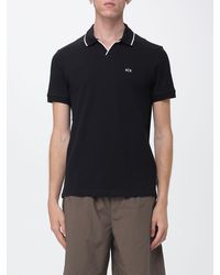 ARMANI EXCHANGE - Pique Cotton Polo With Logo And Contrasting Details - Lyst