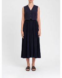 Twinset - Pleated Crepe Midi Dress - Lyst